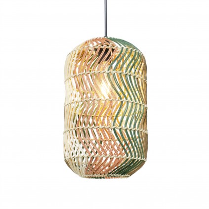 Suspension tube en rotin 4 couleurs - FOSCO