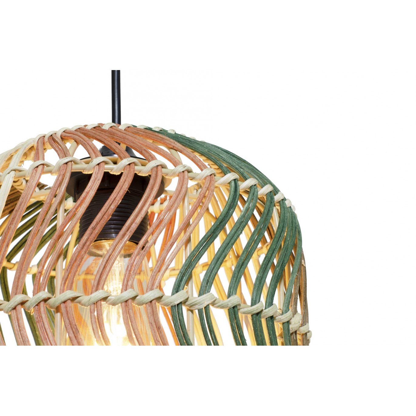 Suspension tube en rotin 4 couleurs - FOSCO
