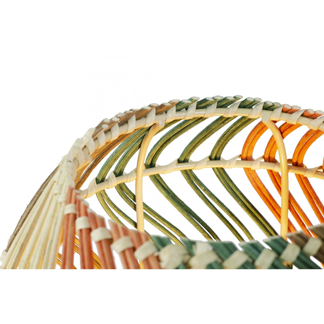 Lampe à poser en rotin 4 couleurs et métal -FOSCO