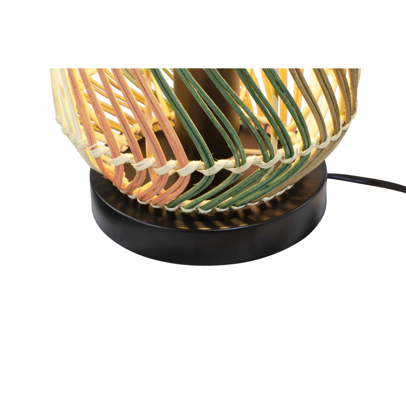 Lampe à poser en rotin 4 couleurs et métal -FOSCO