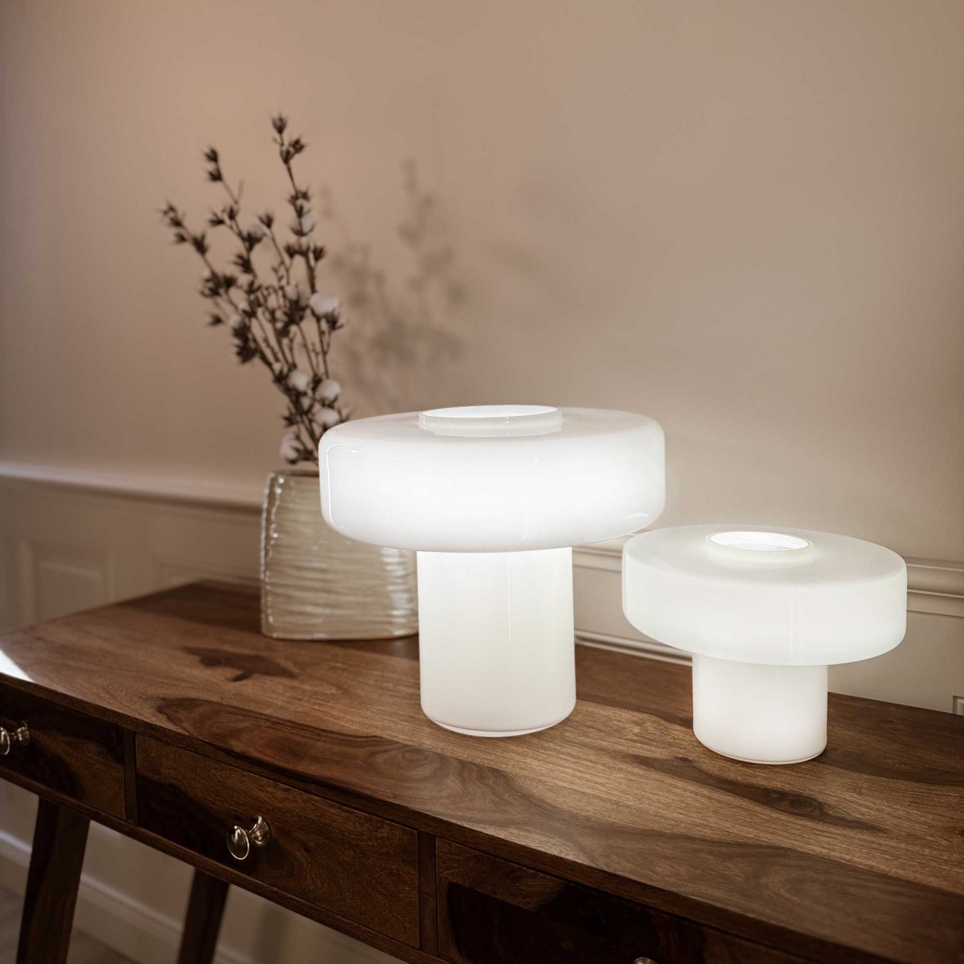 Lampe à poser XXL en verre coloré et style rétro - FOZA MAXI
