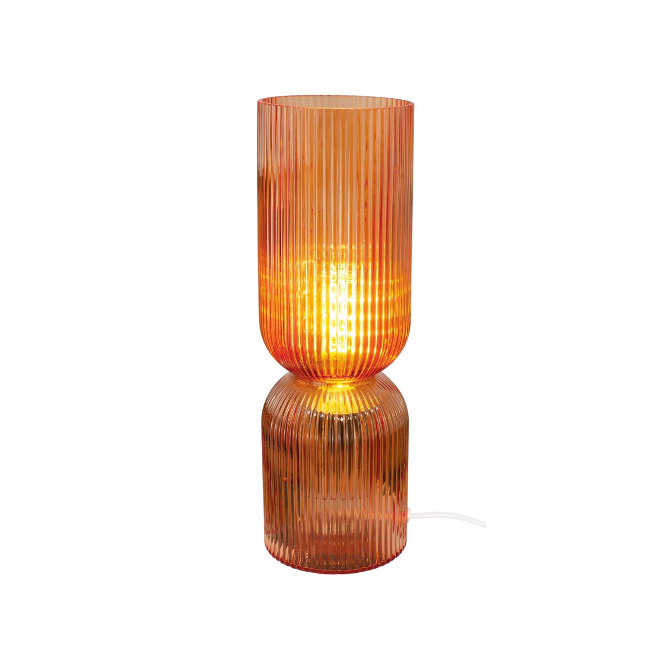 Lampe à poser en verre strié coloré - CHARMY