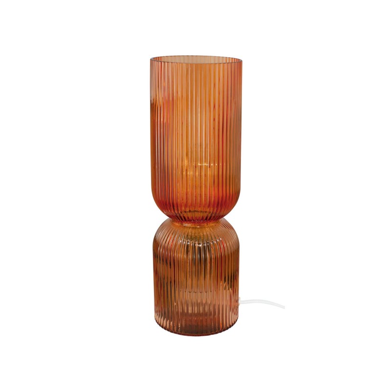 Lampe à poser en verre strié coloré - CHARMY