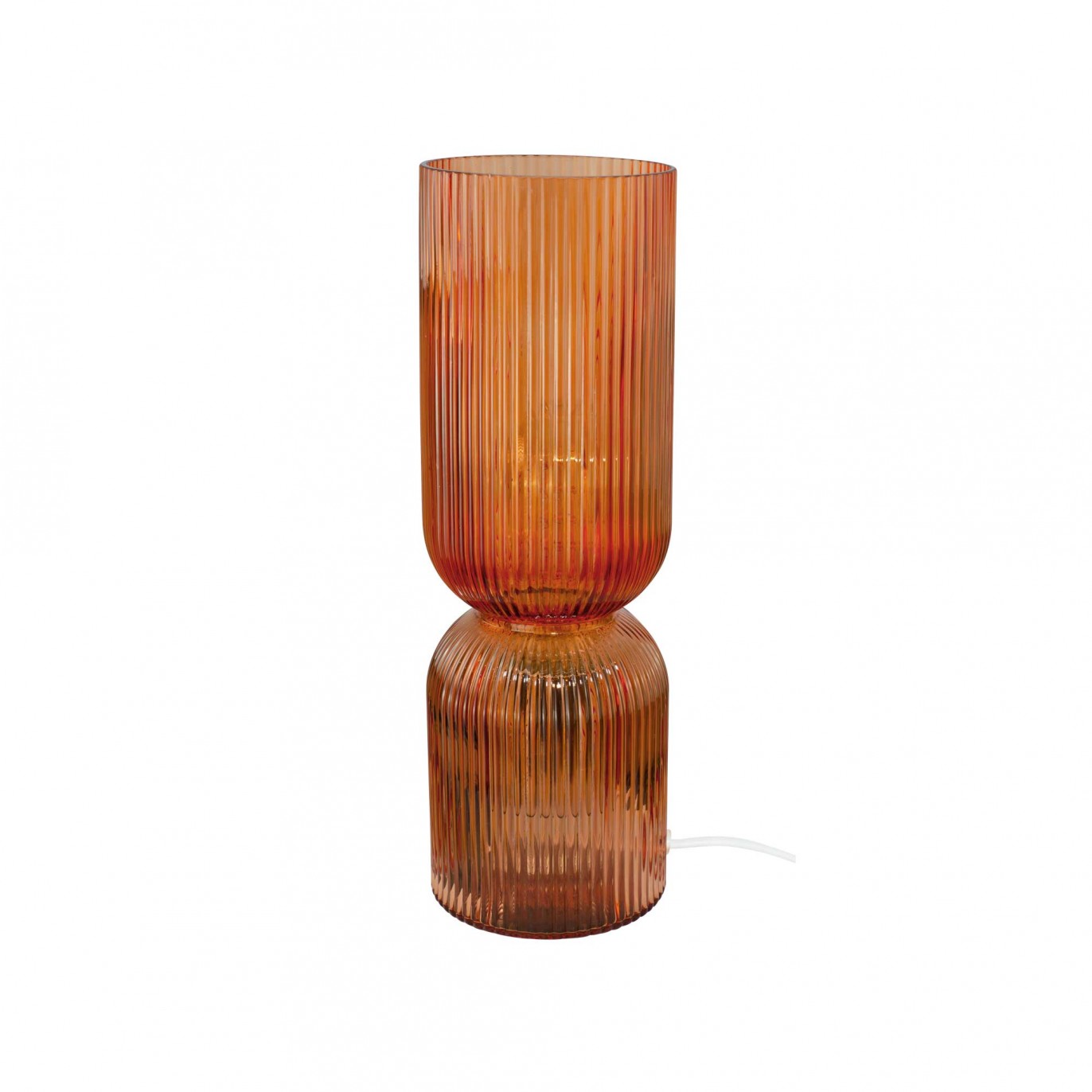 Lampe à poser en verre strié coloré - CHARMY