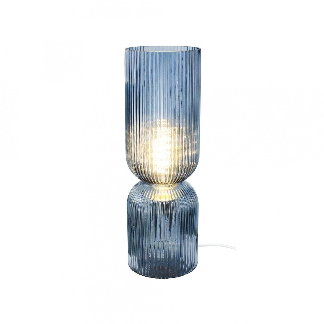 Lampe à poser en verre strié coloré - CHARMY