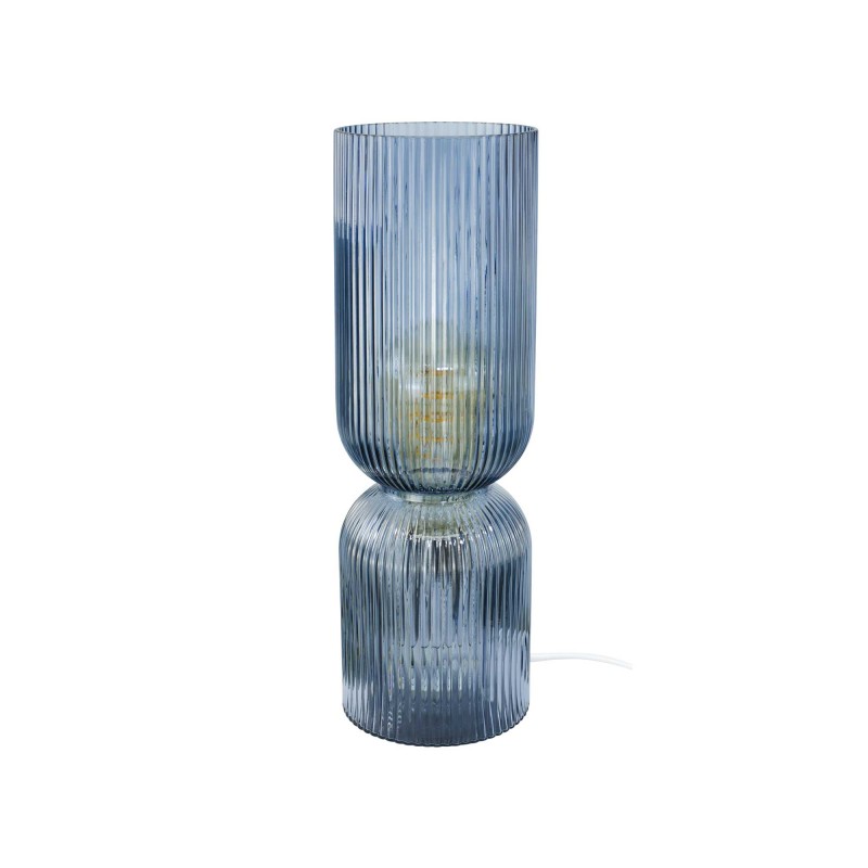 Lampe à poser en verre strié coloré - CHARMY