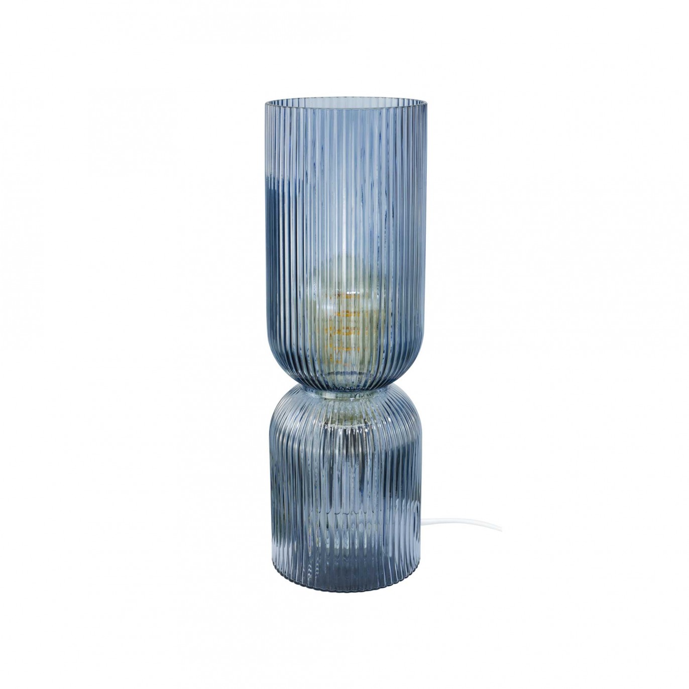 Lampe à poser en verre strié coloré - CHARMY