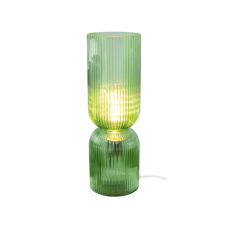 Lampe à poser en verre strié coloré - CHARMY
