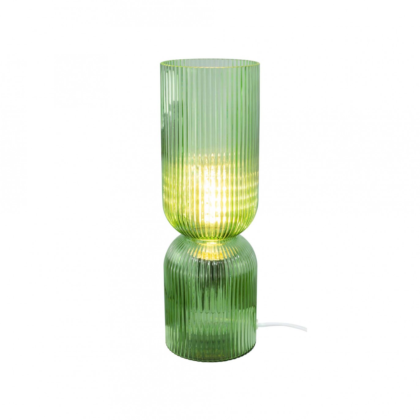 Lampe à poser en verre strié coloré - CHARMY