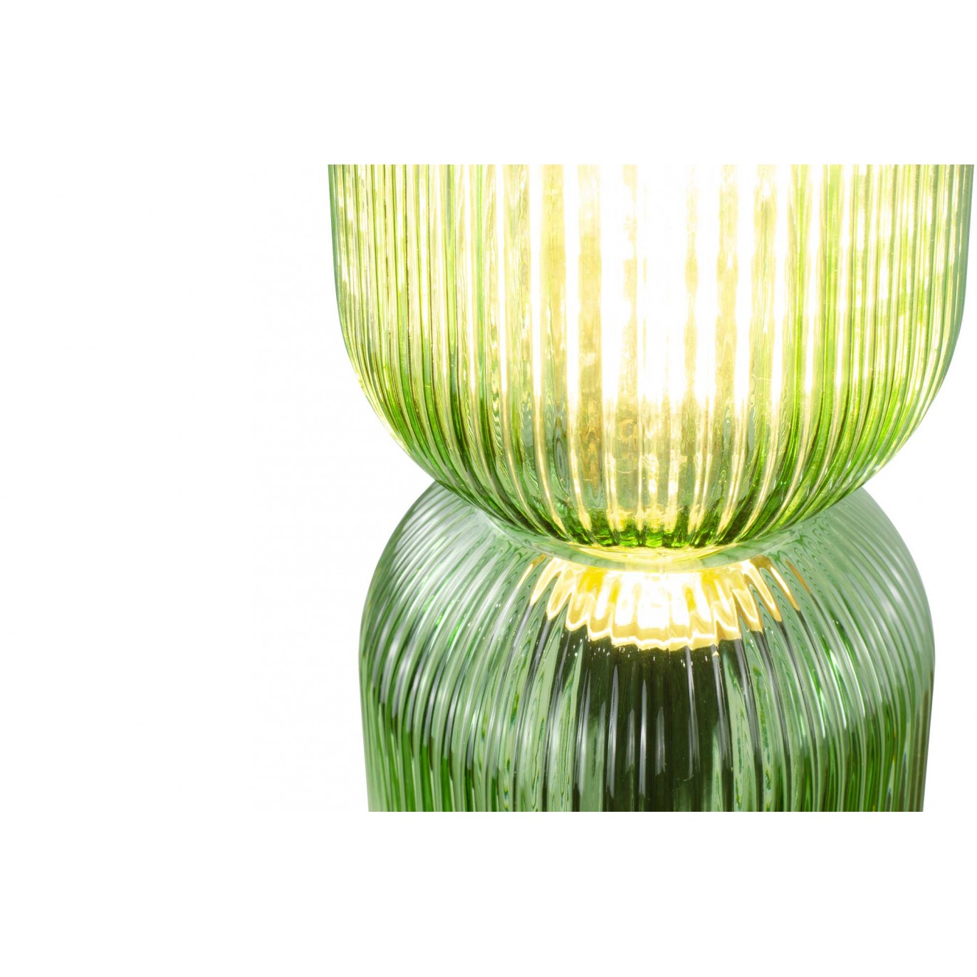 Lampe à poser en verre strié coloré - CHARMY