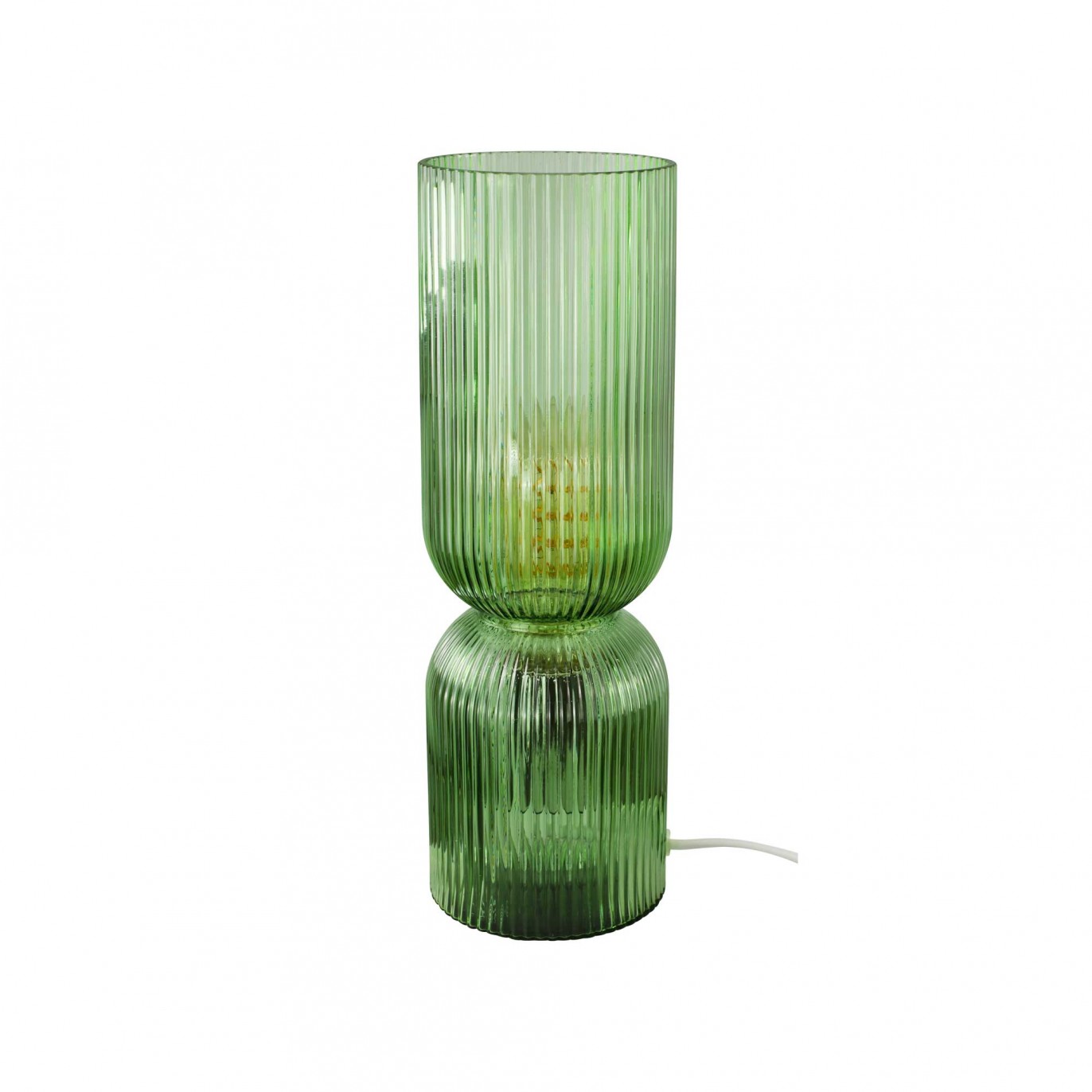 Lampe à poser en verre strié coloré - CHARMY
