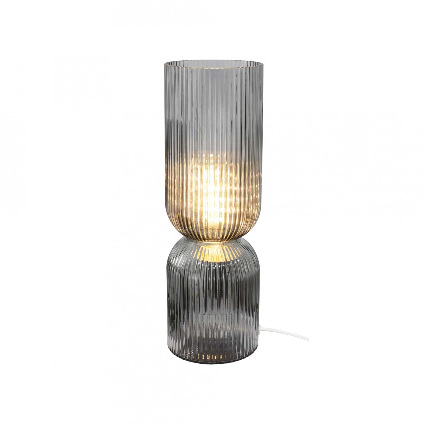Lampe à poser en verre strié coloré - CHARMY