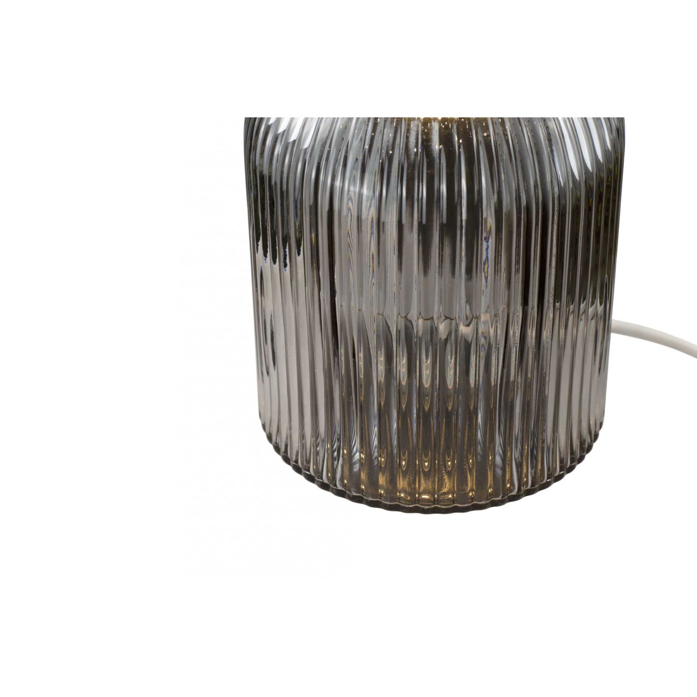 Lampe à poser en verre strié coloré - CHARMY
