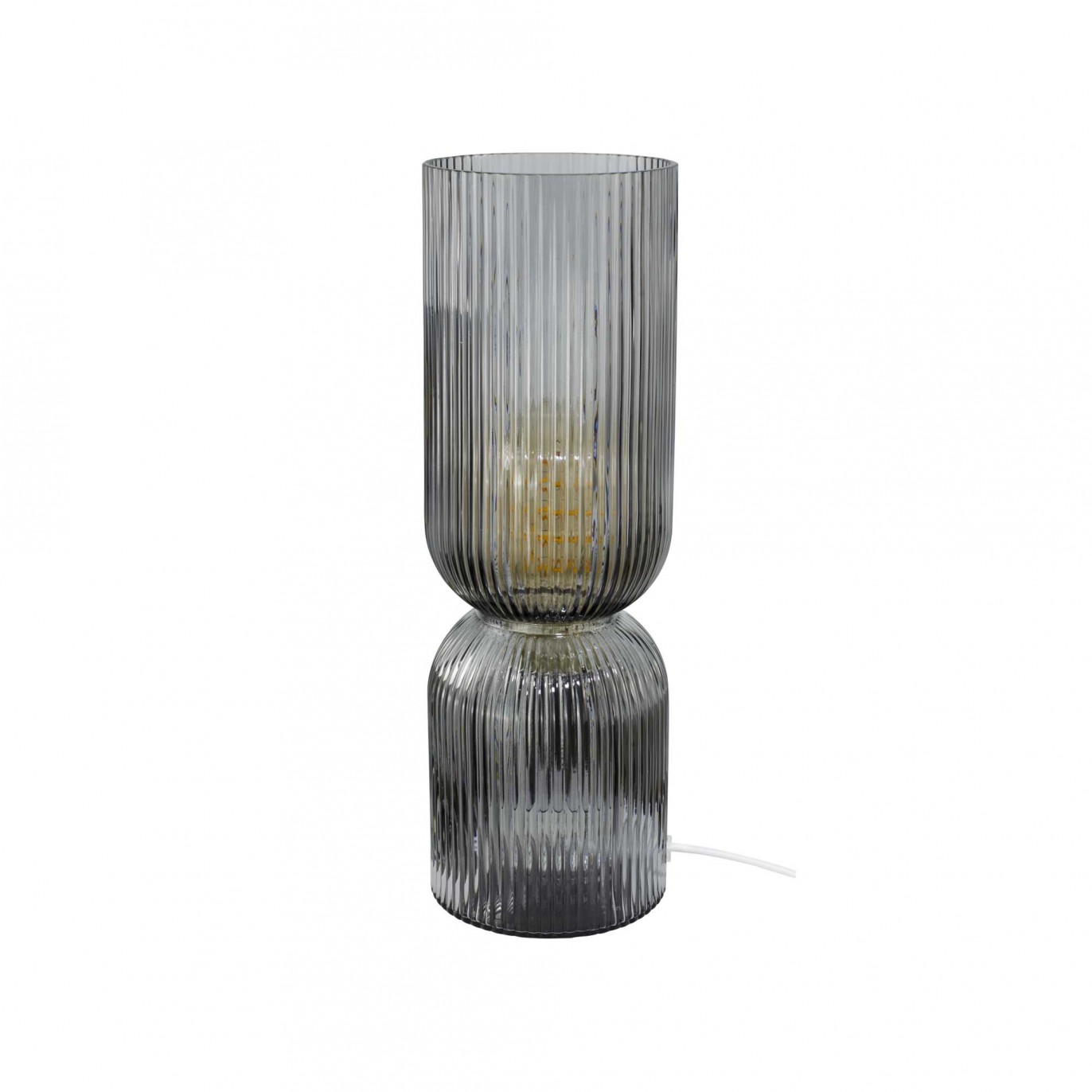 Lampe à poser en verre strié coloré - CHARMY