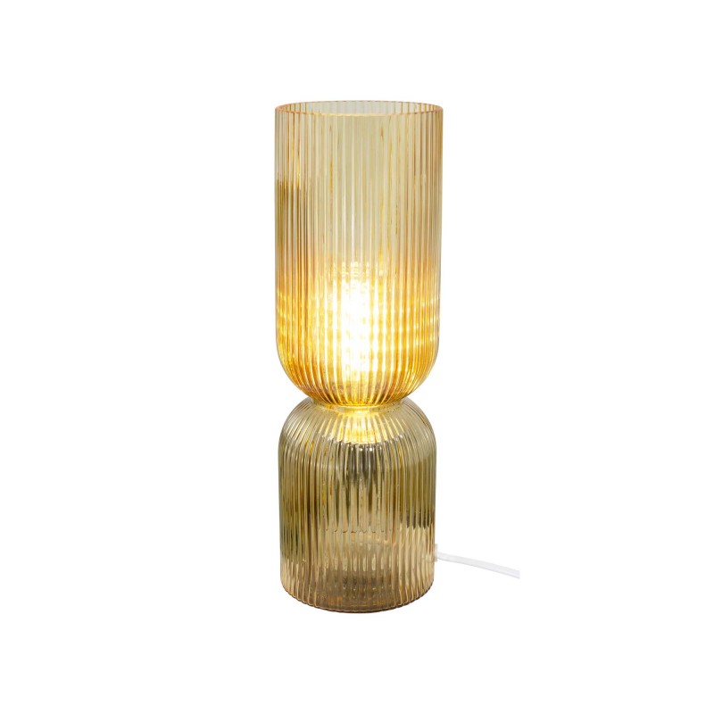 Lampe à poser en verre strié coloré - CHARMY
