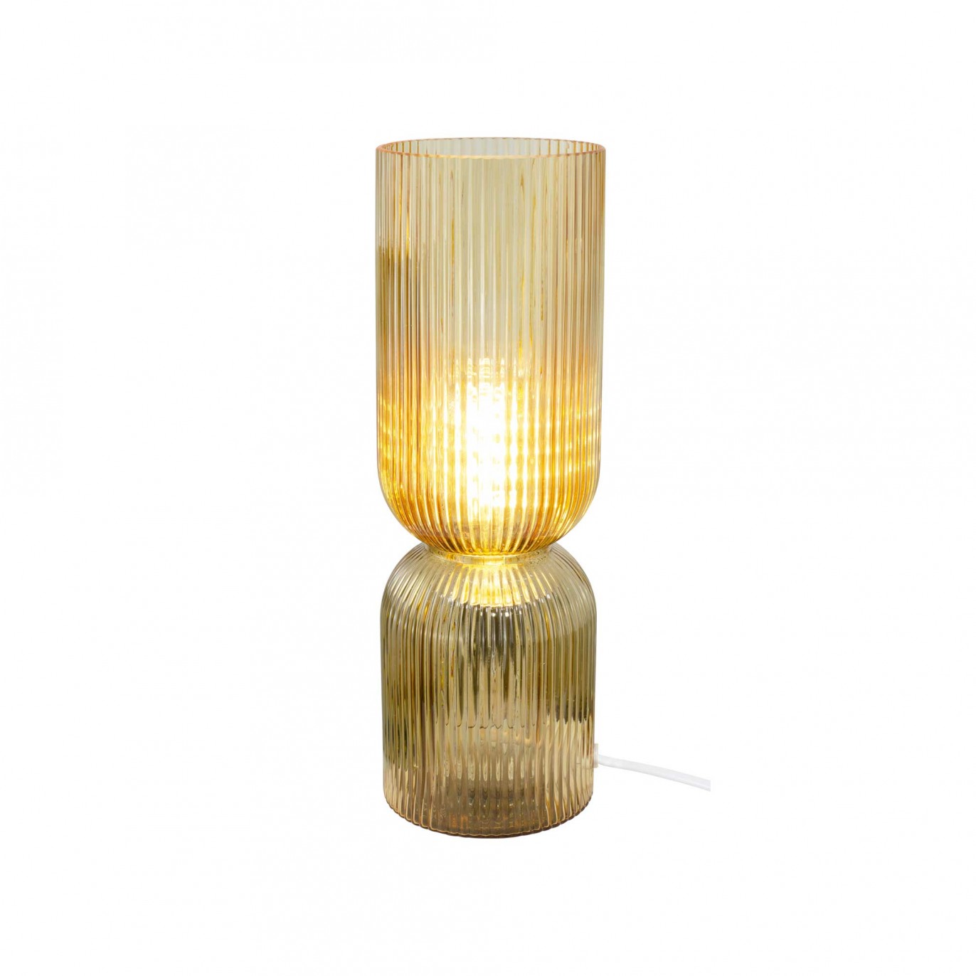 Lampe à poser en verre strié coloré - CHARMY