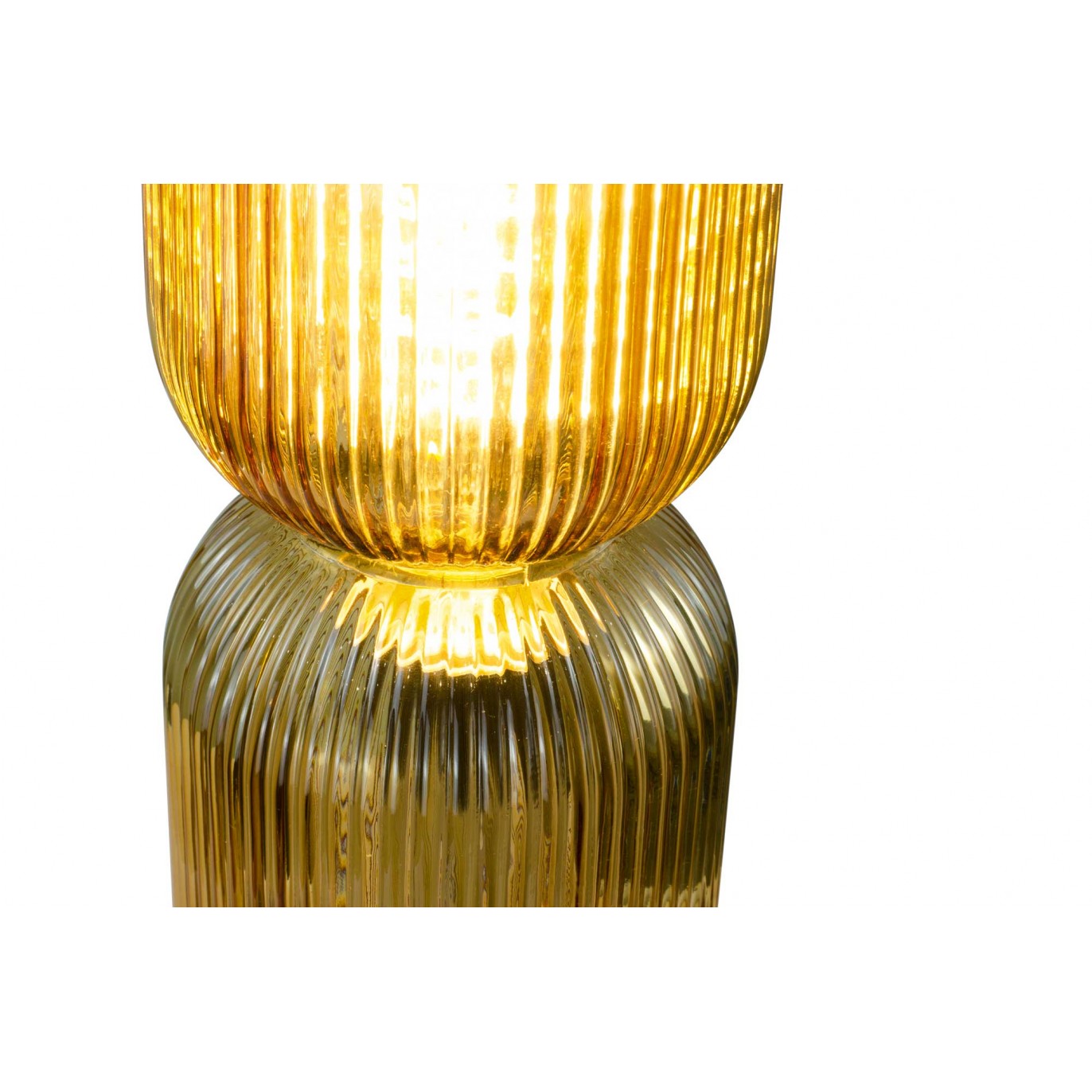 Lampe à poser en verre strié coloré - CHARMY