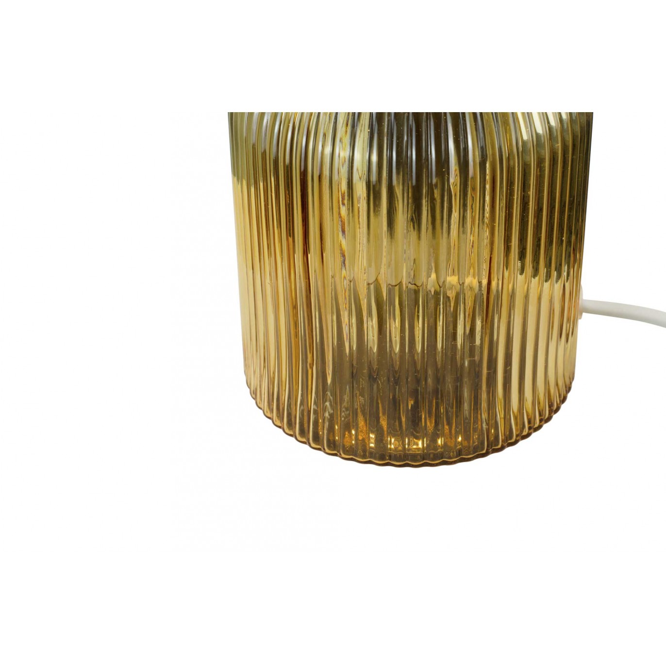 Lampe à poser en verre strié coloré - CHARMY