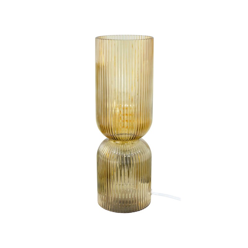Lampe à poser en verre strié coloré - CHARMY