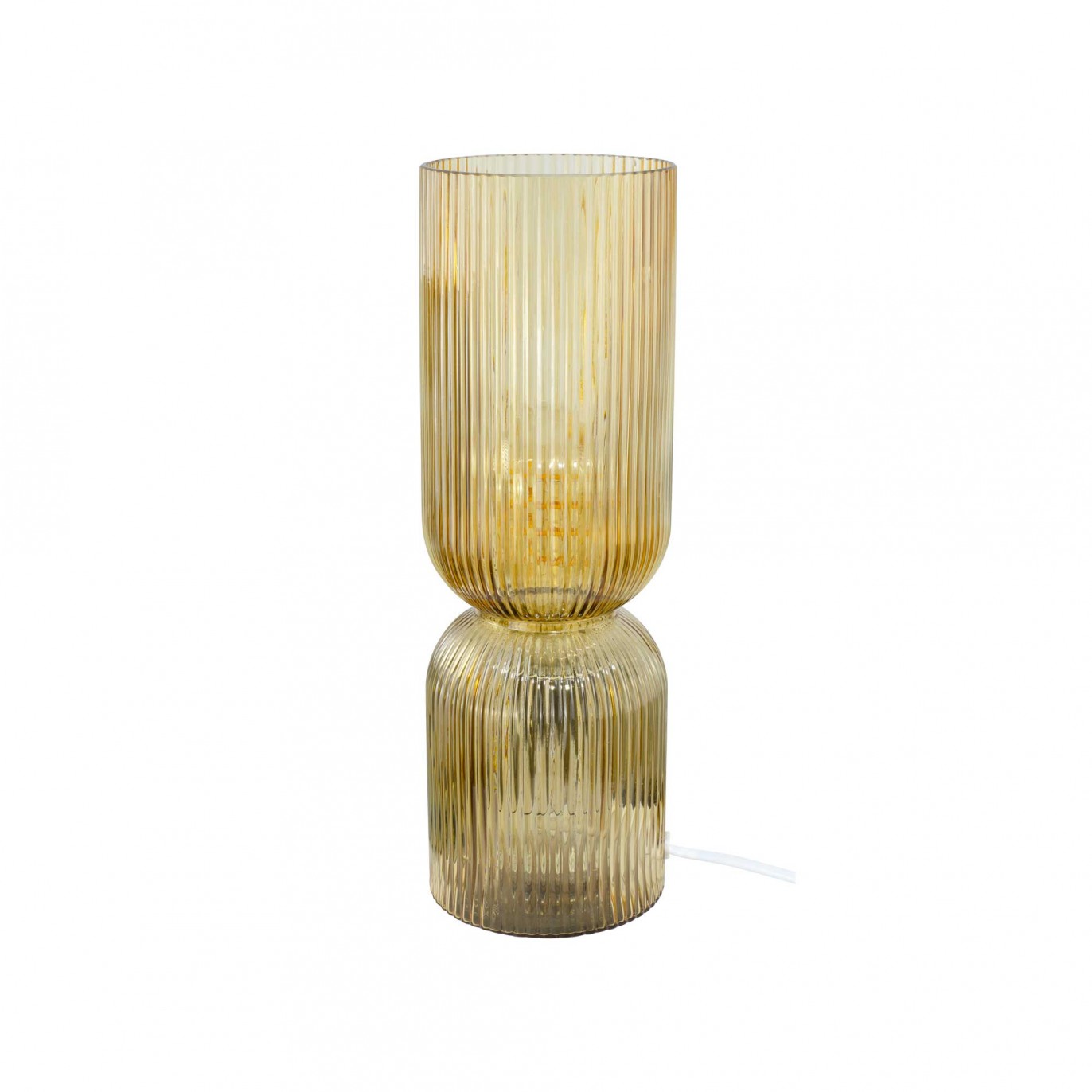 Lampe à poser en verre strié coloré - CHARMY