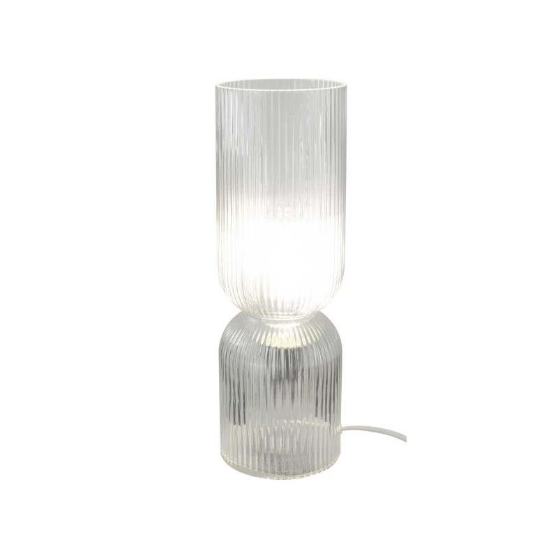 Lampe à poser en verre strié coloré - CHARMY
