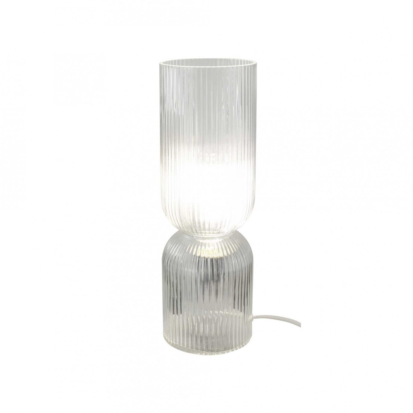Lampe à poser en verre strié coloré - CHARMY