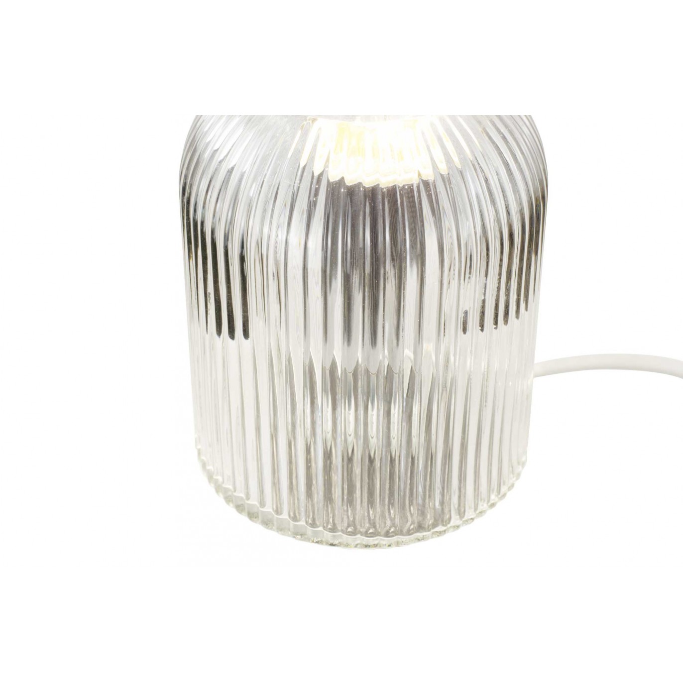 Lampe à poser en verre strié coloré - CHARMY