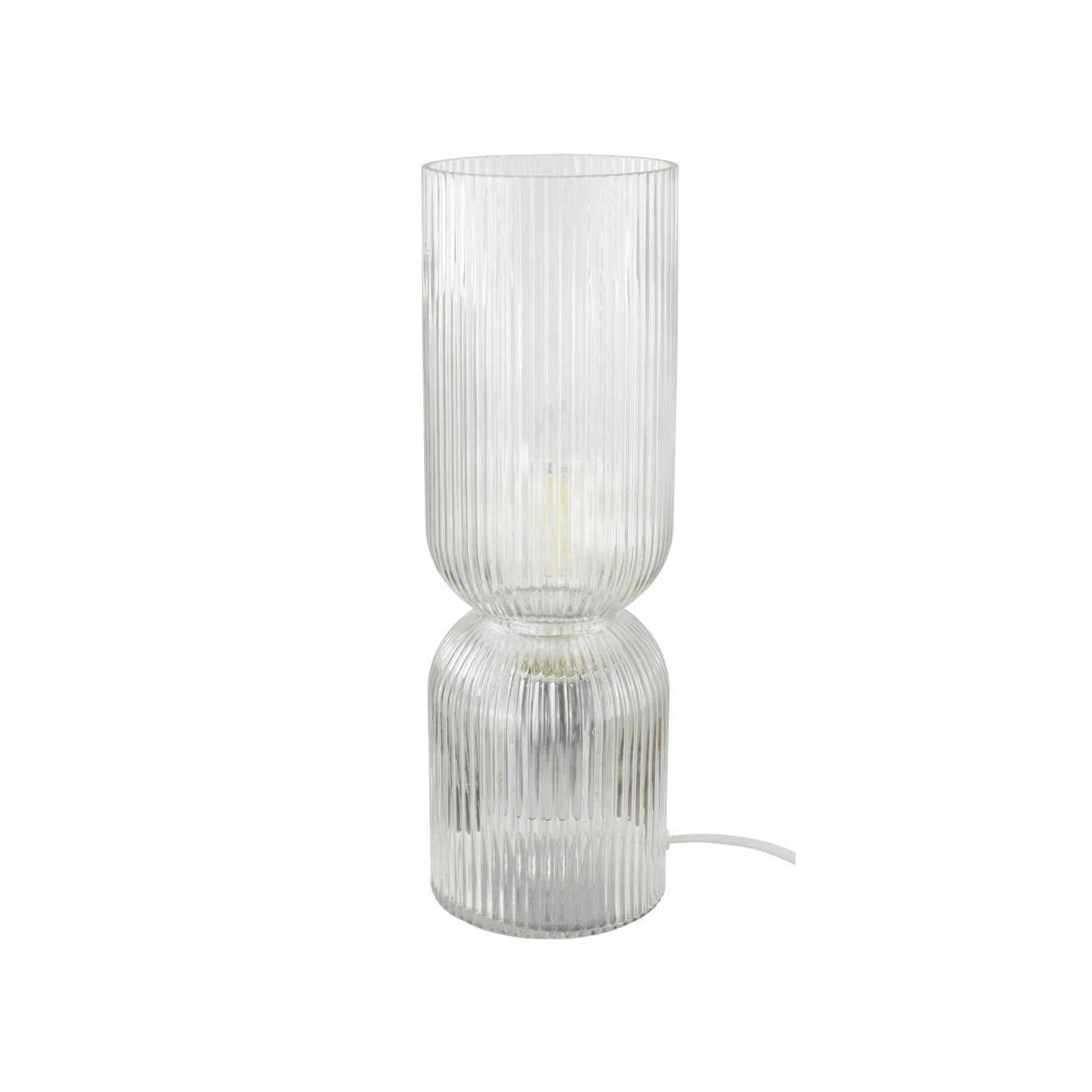 Lampe à poser en verre strié coloré - CHARMY