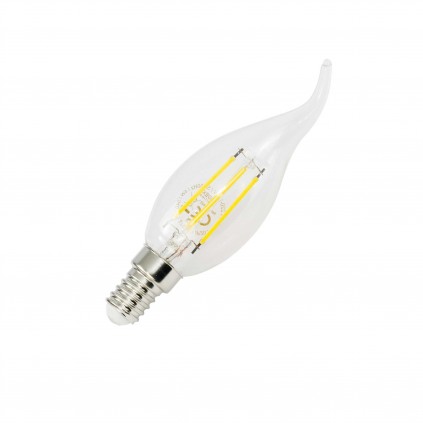 Ampoule LED CALI -  E14 - Coup de vent - Intensité moyenne - Blanc chaud - 4W / 2700K / 540lm - Verre blanc transparent