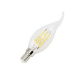 Ampoule LED CEBU -  E14 - Coup de vent - Intensité moyenne - Blanc neutre - 4W / 4000K / 560lm - Verre blanc transparent