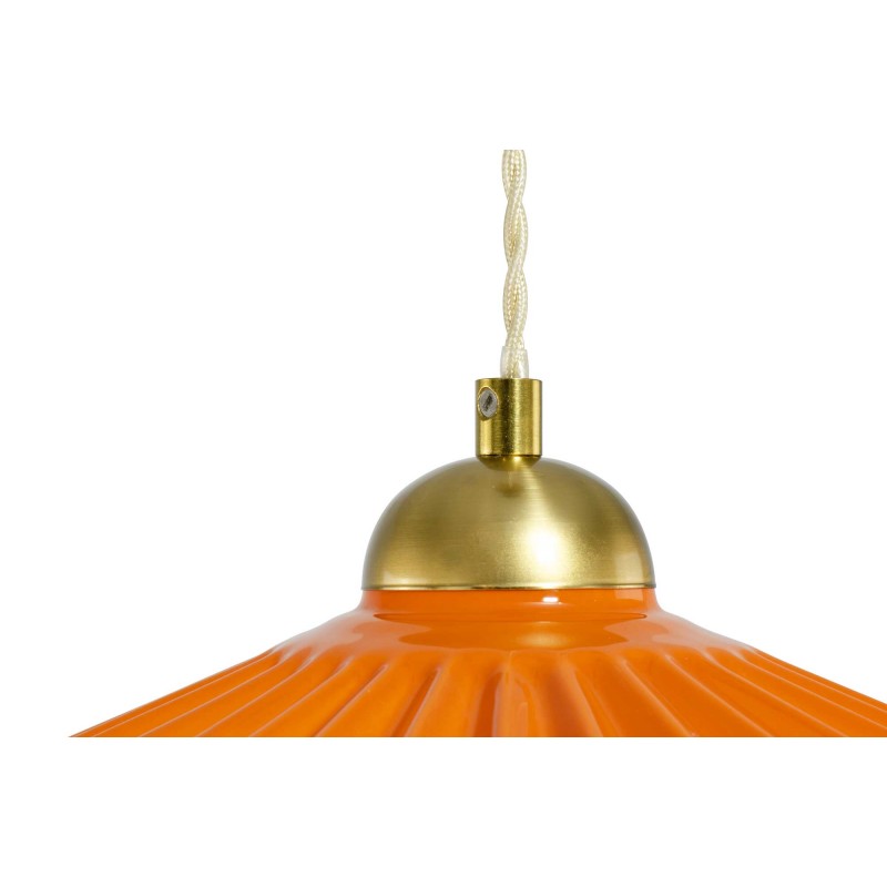 Suspension en céramique colorée et cordon textile torsadé - BABOUCHKA