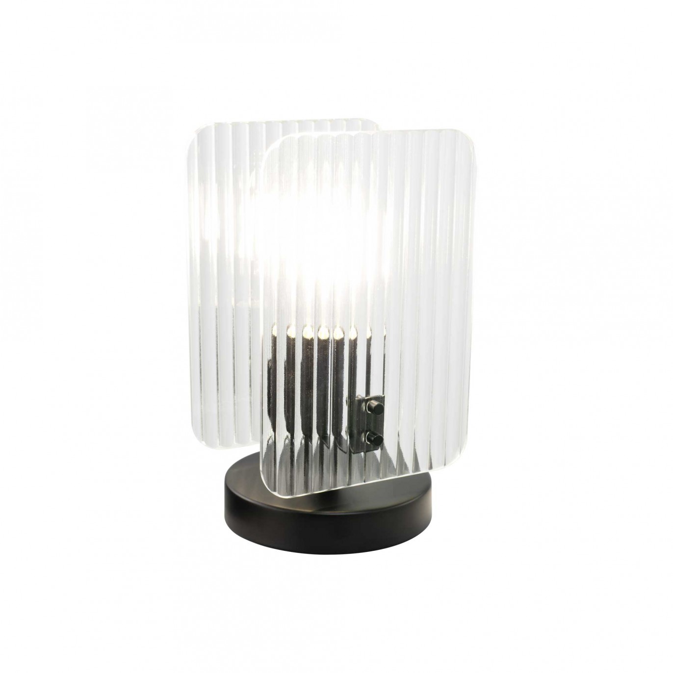 Lampe à poser en verre strié et métal - à monter - BOSCA