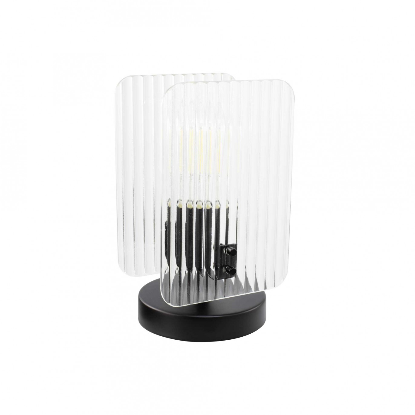 Lampe à poser en verre strié et métal - à monter - BOSCA