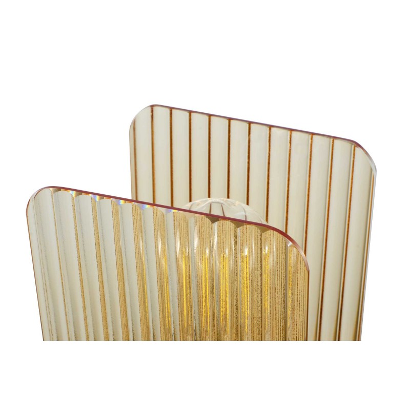 Lampe à poser en verre strié et métal - à monter - BOSCA