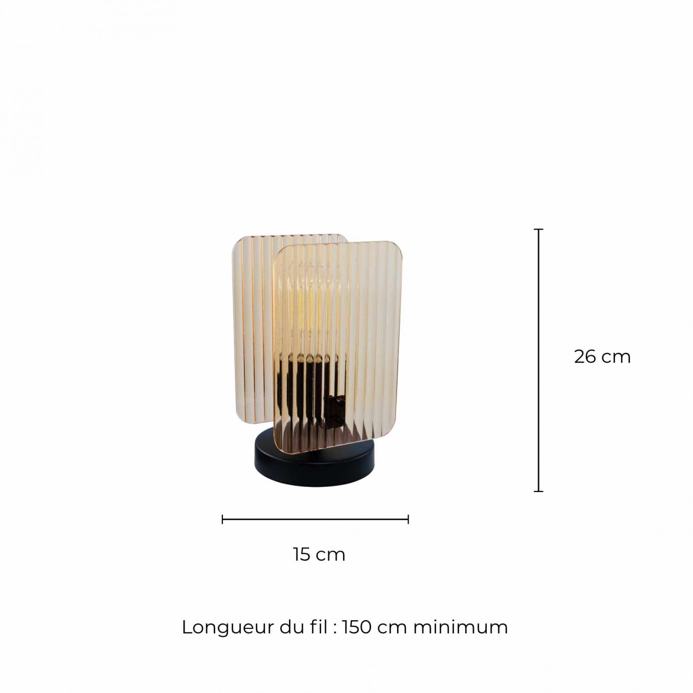 Lampe à poser en verre strié et métal - à monter - BOSCA