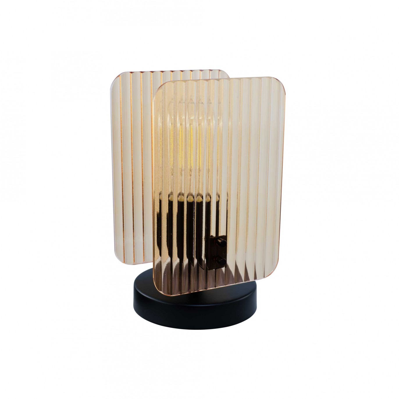 Lampe à poser en verre strié et métal - à monter - BOSCA