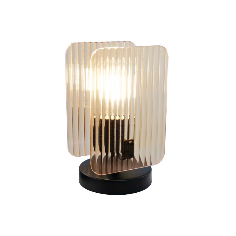 Lampe à poser en verre strié et métal - à monter - BOSCA