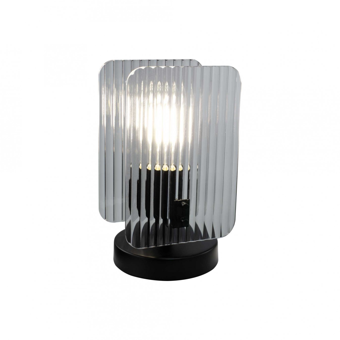 Lampe à poser en verre strié et métal - à monter - BOSCA