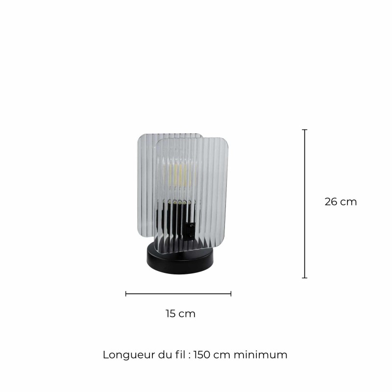 Lampe à poser en verre strié et métal - à monter - BOSCA