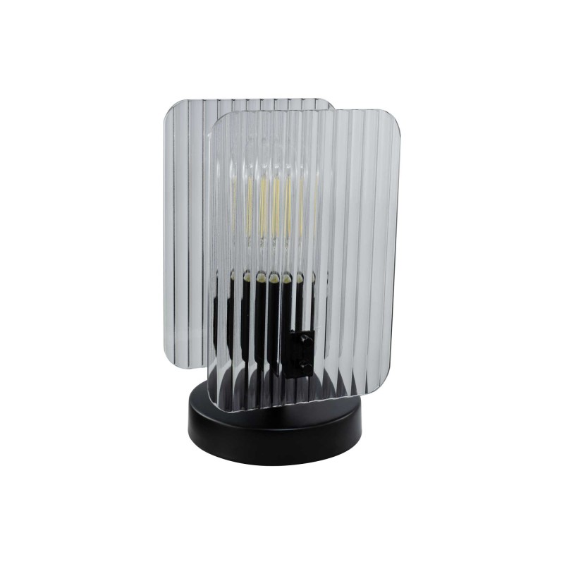 Lampe à poser en verre strié et métal - à monter - BOSCA