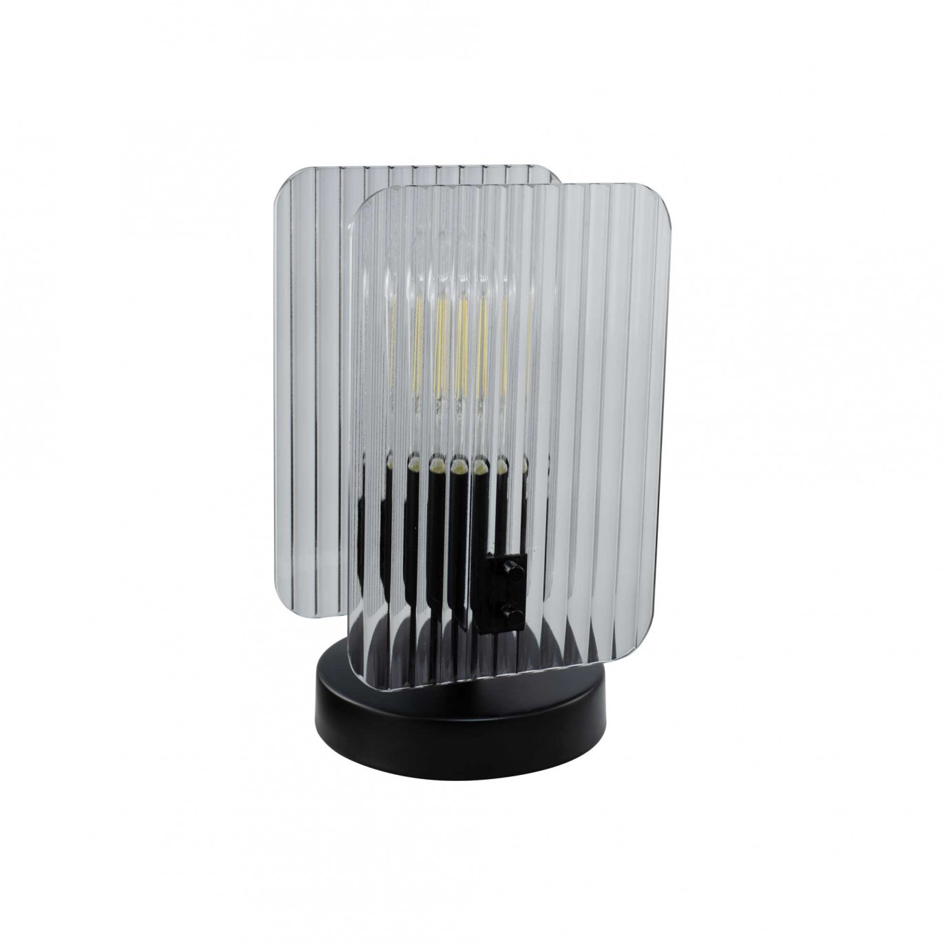 Lampe à poser en verre strié et métal - à monter - BOSCA