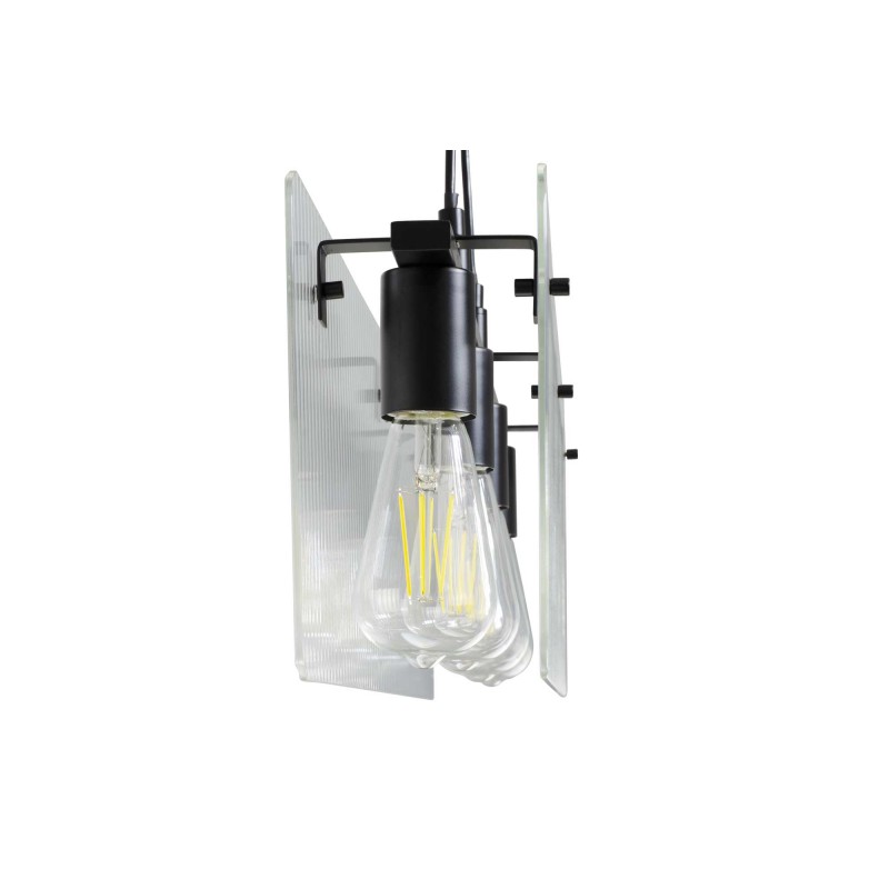 Suspension en verre strié transparent 4 lumières - BOSCA