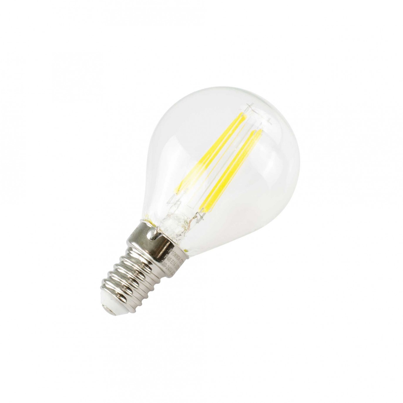 Ampoule LED TUNIS - E14 - P45 - Intensité moyenne - Blanc chaud -  6W / 3000K / 720 lm -  Verre blanc transparent