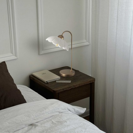 Lampe à poser en céramique colorée et métal rose gold - CLARIS