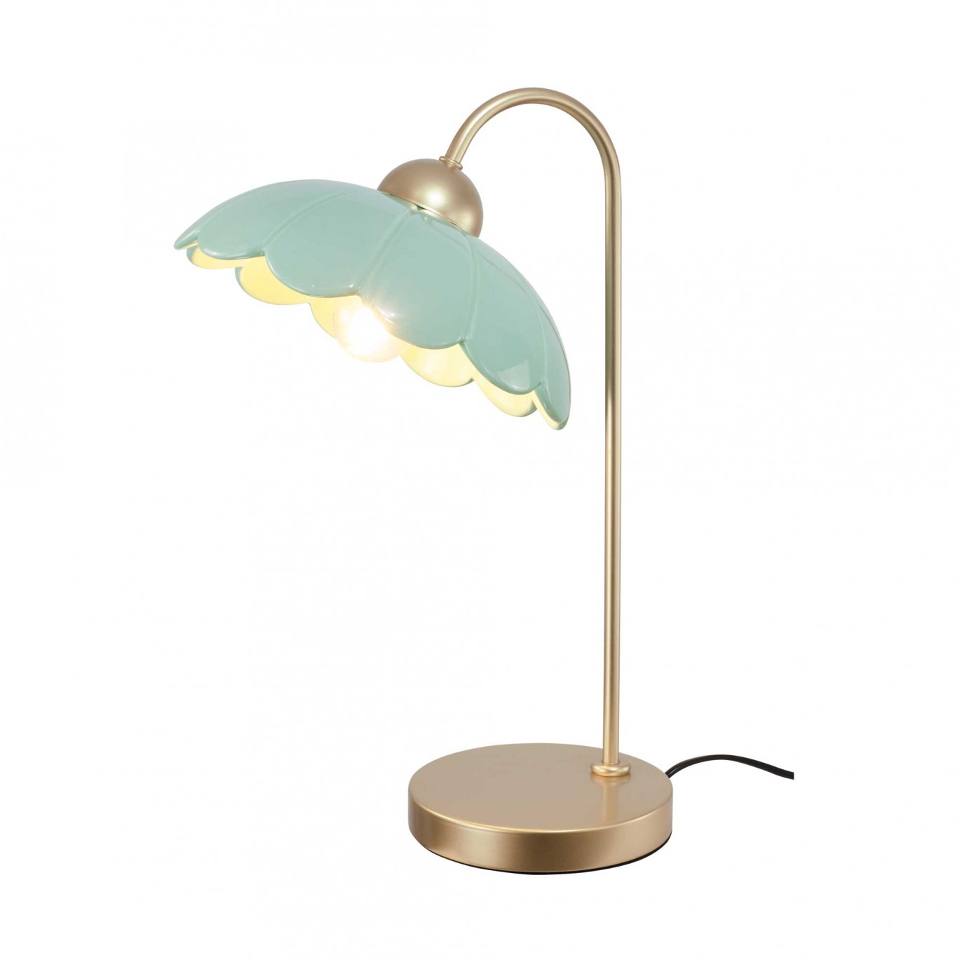 Lampe à poser en céramique colorée et métal rose gold - CLARIS