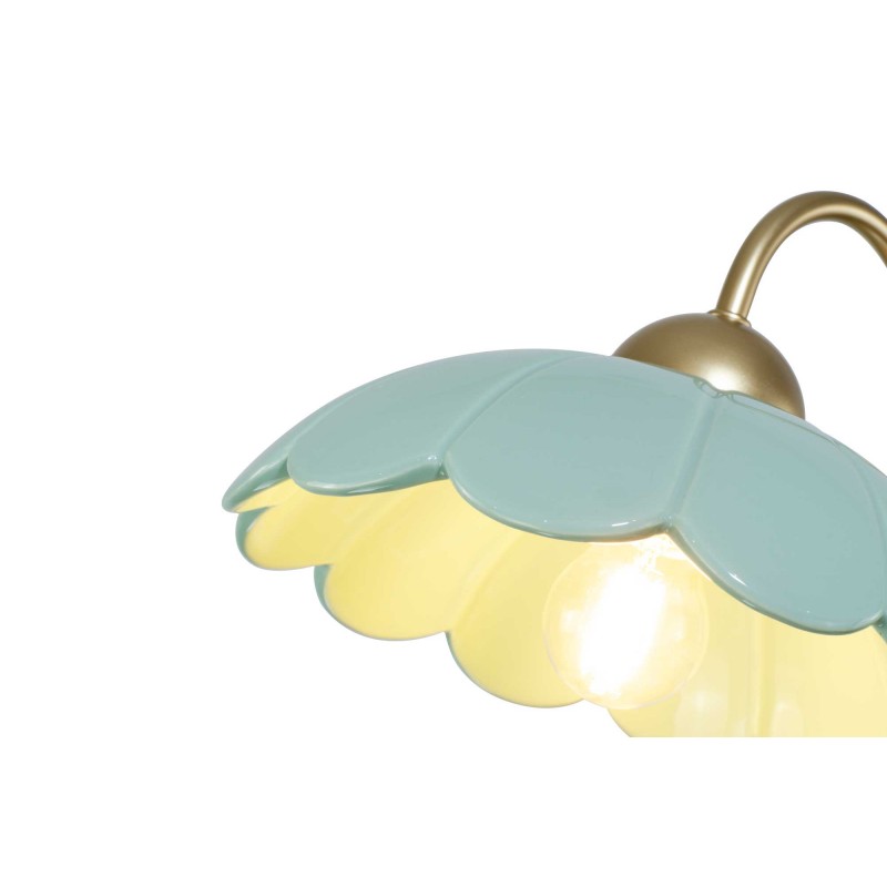 Lampe à poser en céramique colorée et métal rose gold - CLARIS