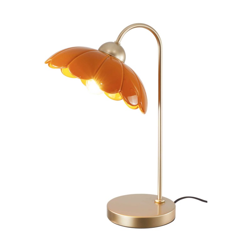 Lampe à poser en céramique colorée et métal rose gold - CLARIS