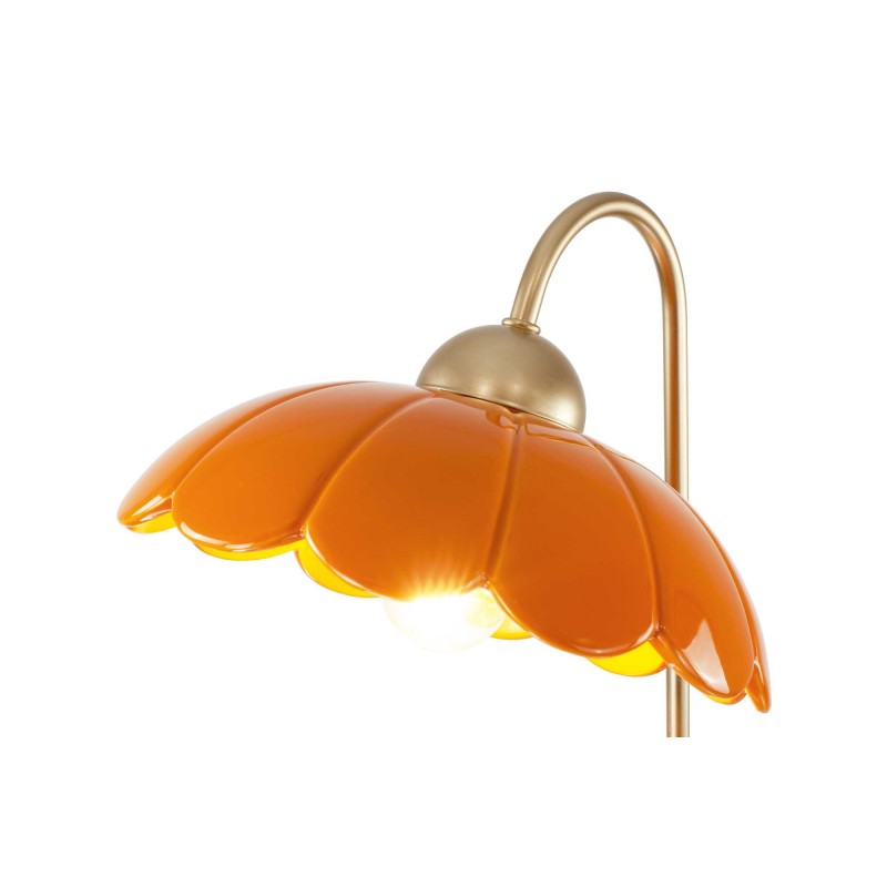 Lampe à poser en céramique colorée et métal rose gold - CLARIS