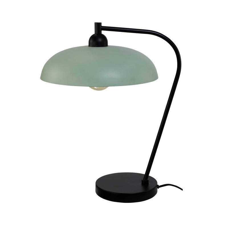 Lampe à poser en métal coloré velouté et cordon tissu - OLIE