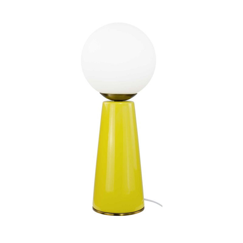 Lampe à poser en céramique colorée, verre et métal doré - COLYNE